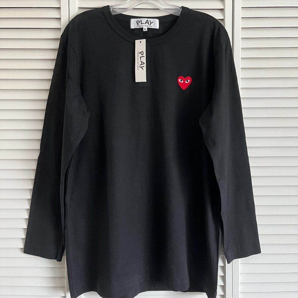 NEW with tags Comme des Garcons Play long sleeve t shirt Black men’s XL